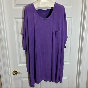 Dreams & Co Vibrant Purple Women's Short Sleeve Pajama Top